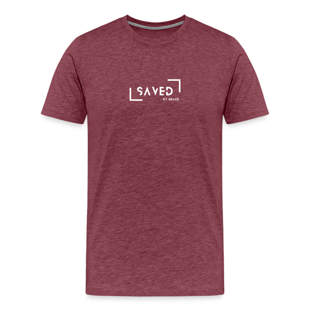 Saved by grace Men’s Premium T-Shirt - heather burgundy