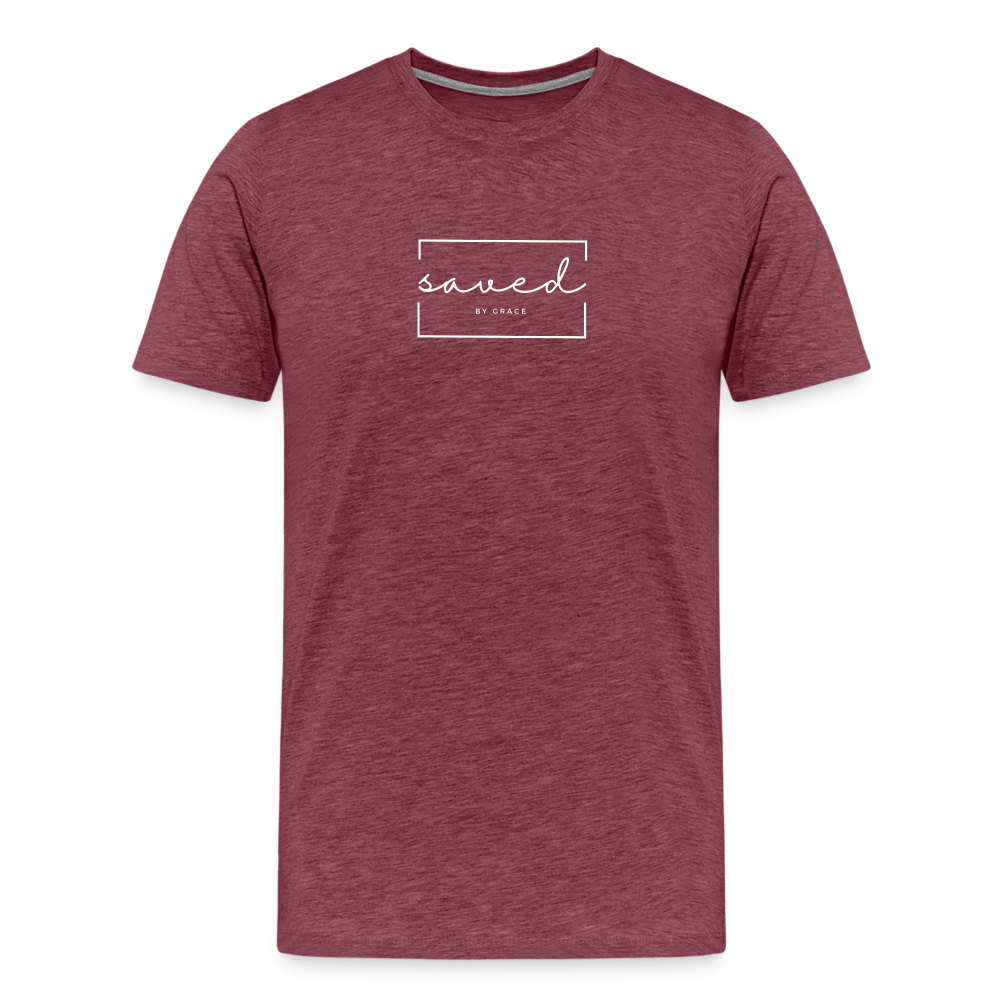 Saved by grace Men’s Premium T-Shirt - heather burgundy