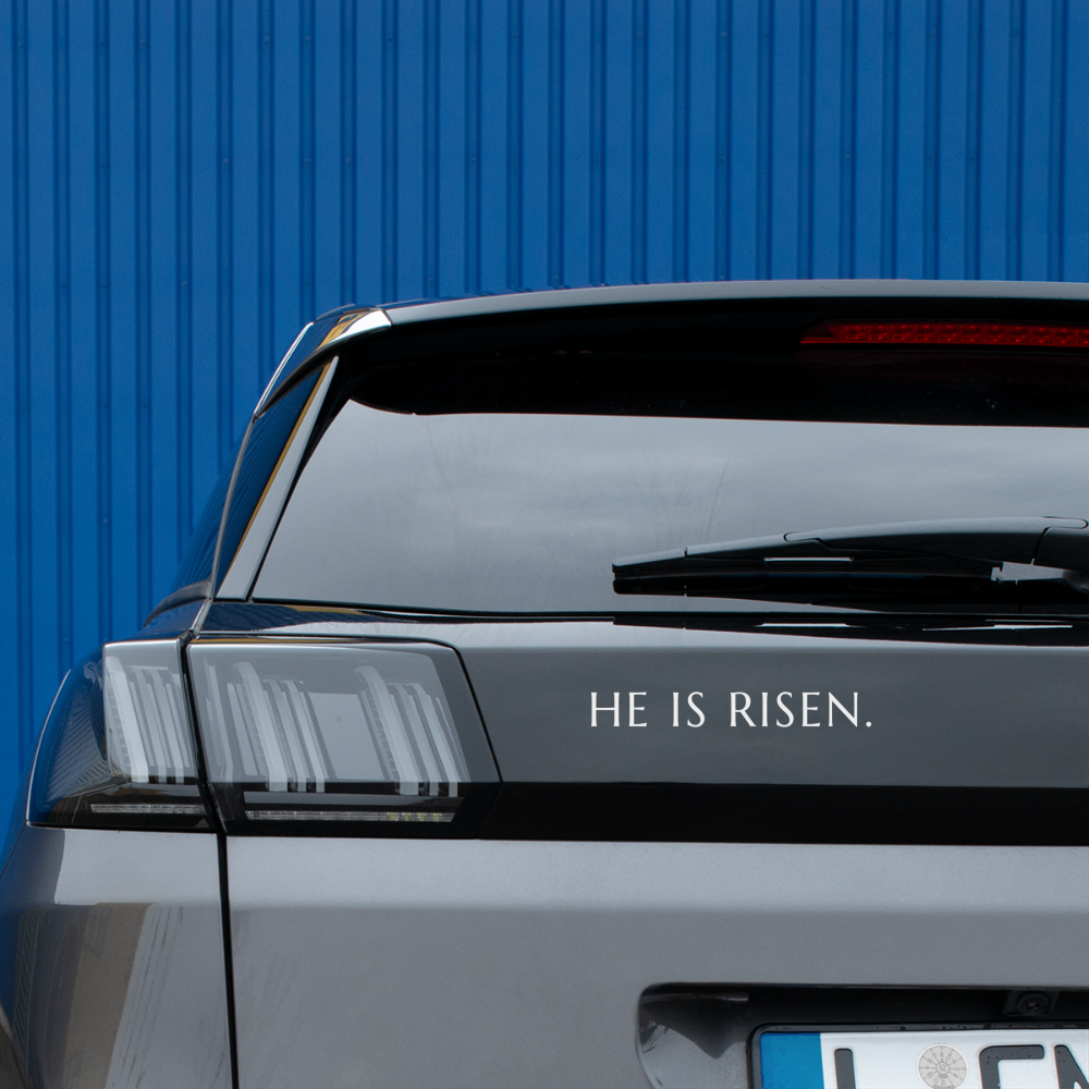 He is Risen Bumper Sticker (White) - white matte