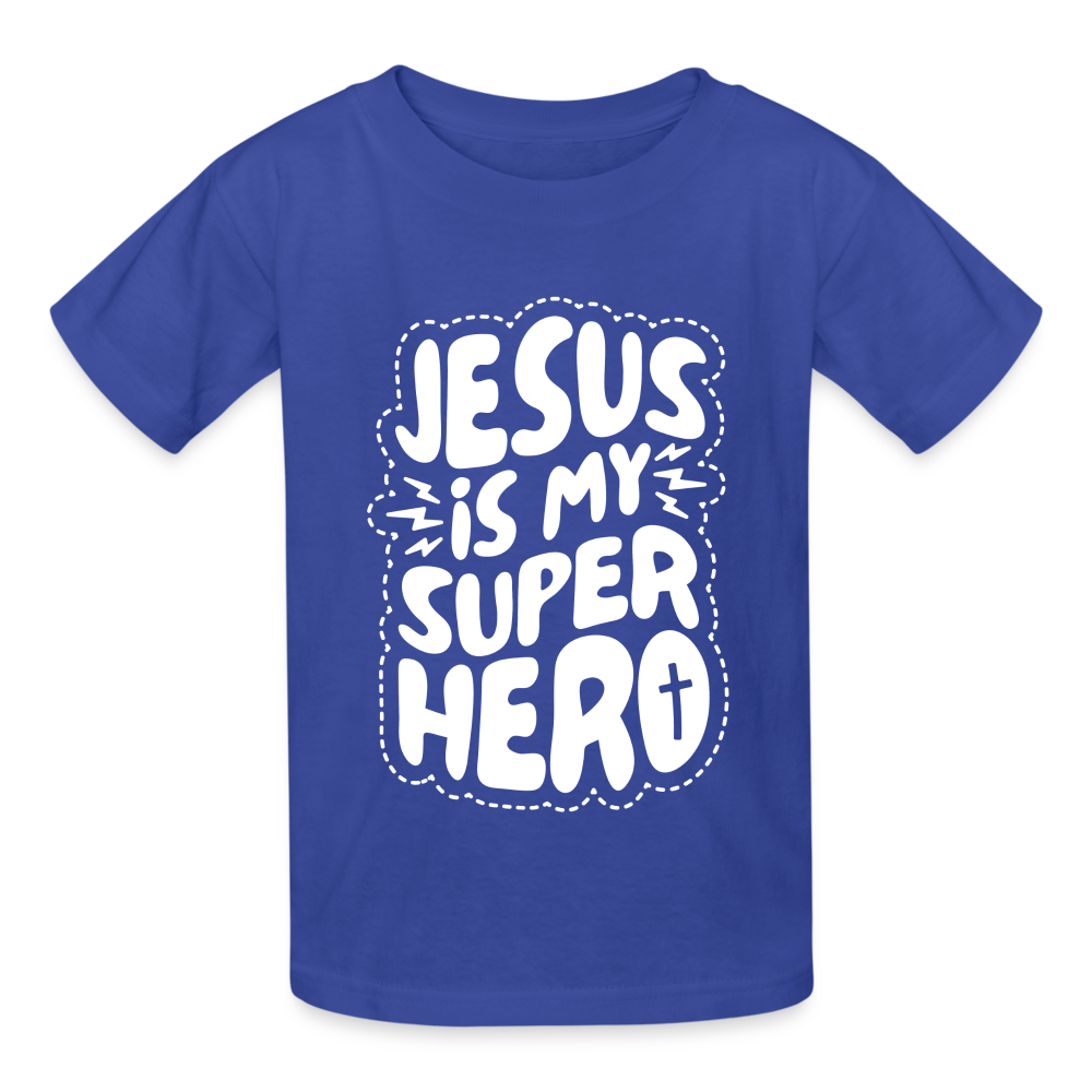 Jesus is my Superhero Kids T-Shirt - royal blue