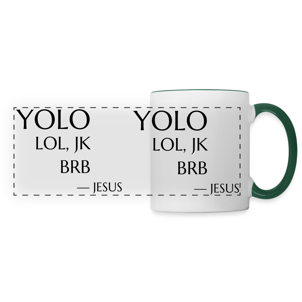 YOLO Panoramic Mug - white/dark green