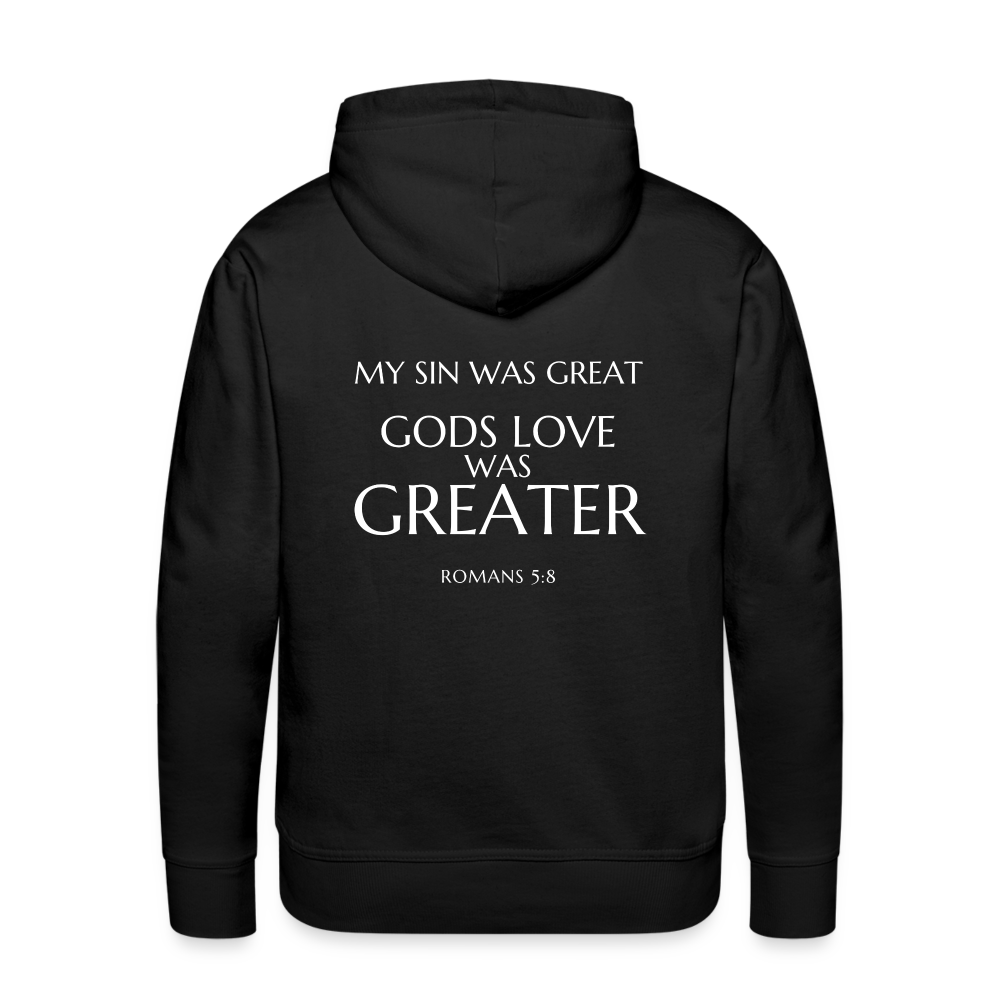 Gods love was greater Men’s Premium Hoodie - black