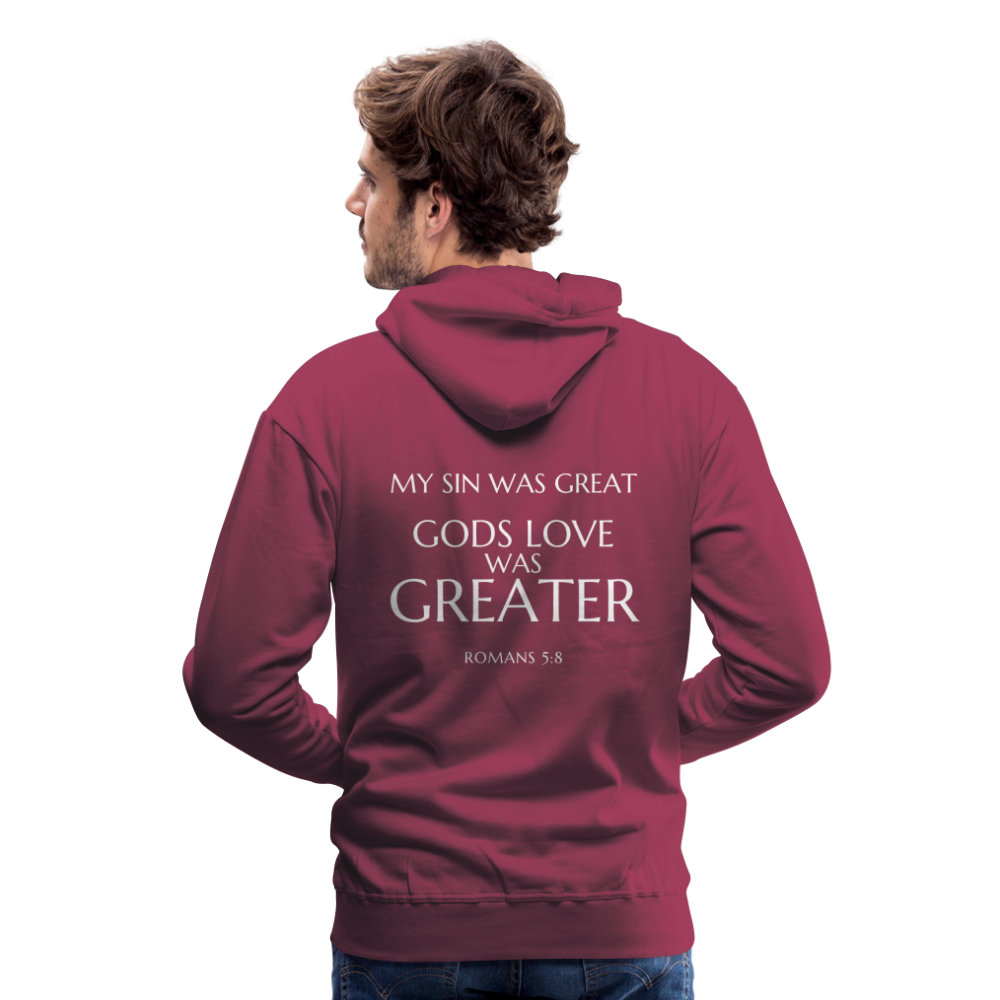 Gods love was greater Men’s Premium Hoodie - bordeaux