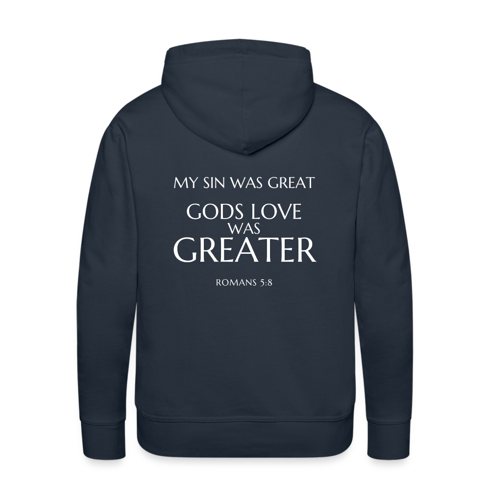 Gods love was greater Men’s Premium Hoodie - navy