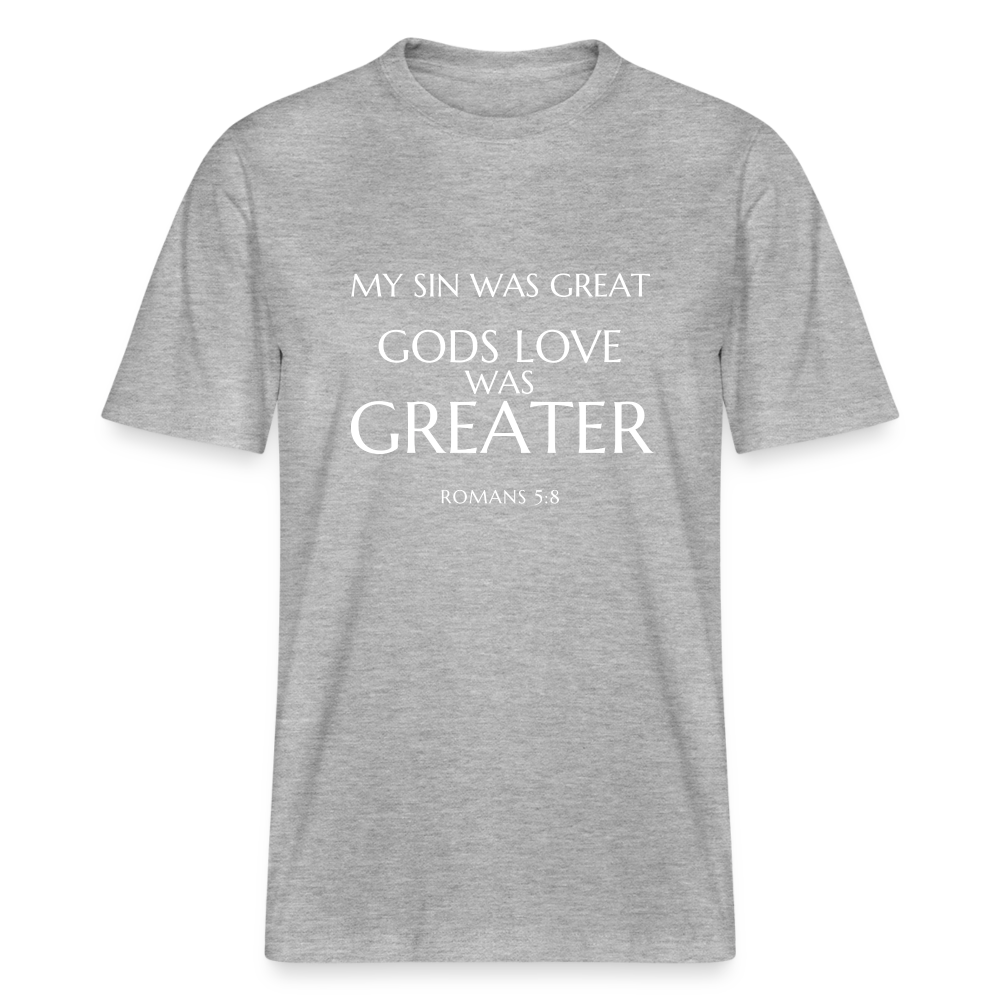 Gods love was greater Relaxed Fit Unisex Organic T-Shirt - heather grey