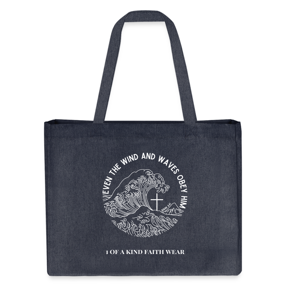 Wind and waves Canvas Shopping bag - midnight blue