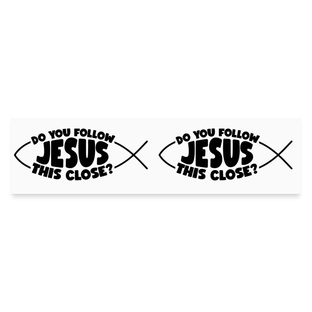 2 x Christian Fish Bumper Stickers - white matte
