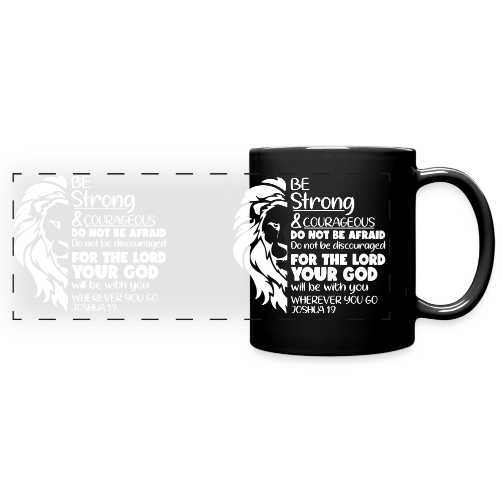 Strong & Courageous Panoramic Mug - black