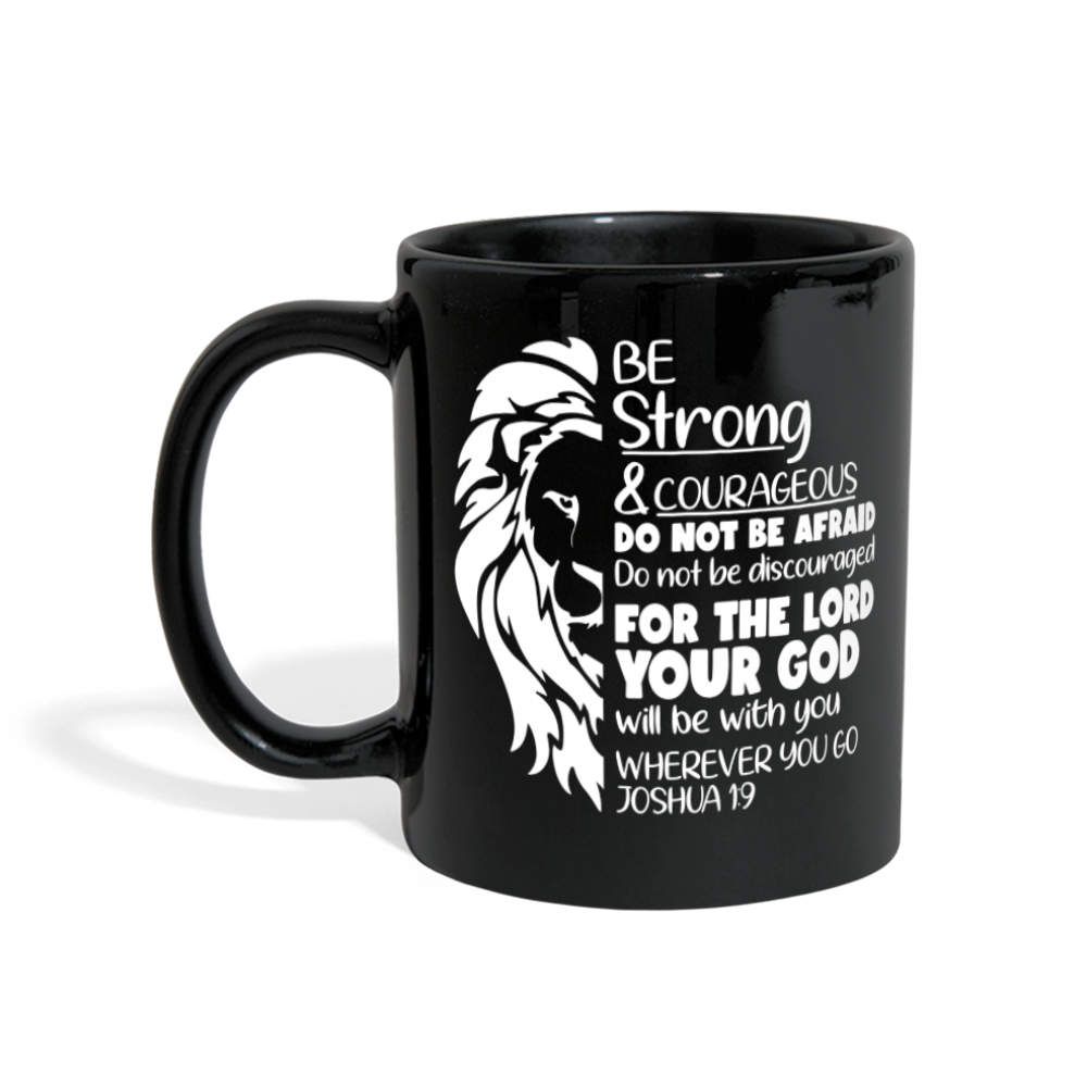 Strong & Courageous Panoramic Mug - black