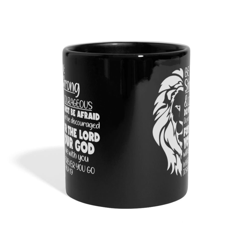 Strong & Courageous Panoramic Mug - black