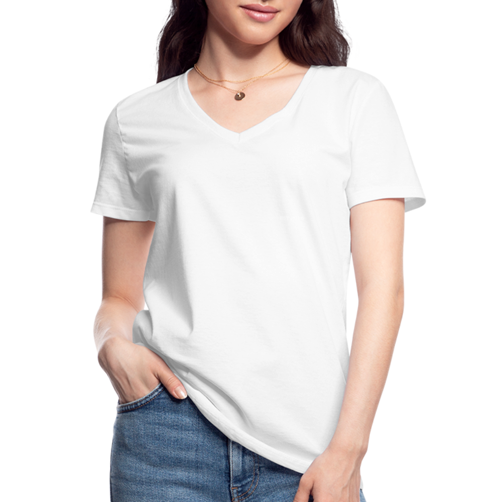 MAMA customizable Women’s V-Neck T-Shirt - white