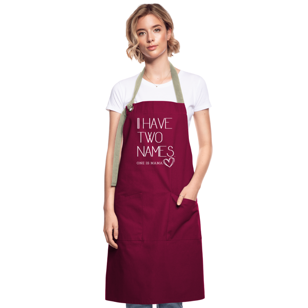 Mom Artisan Apron - burgundy / desert sand