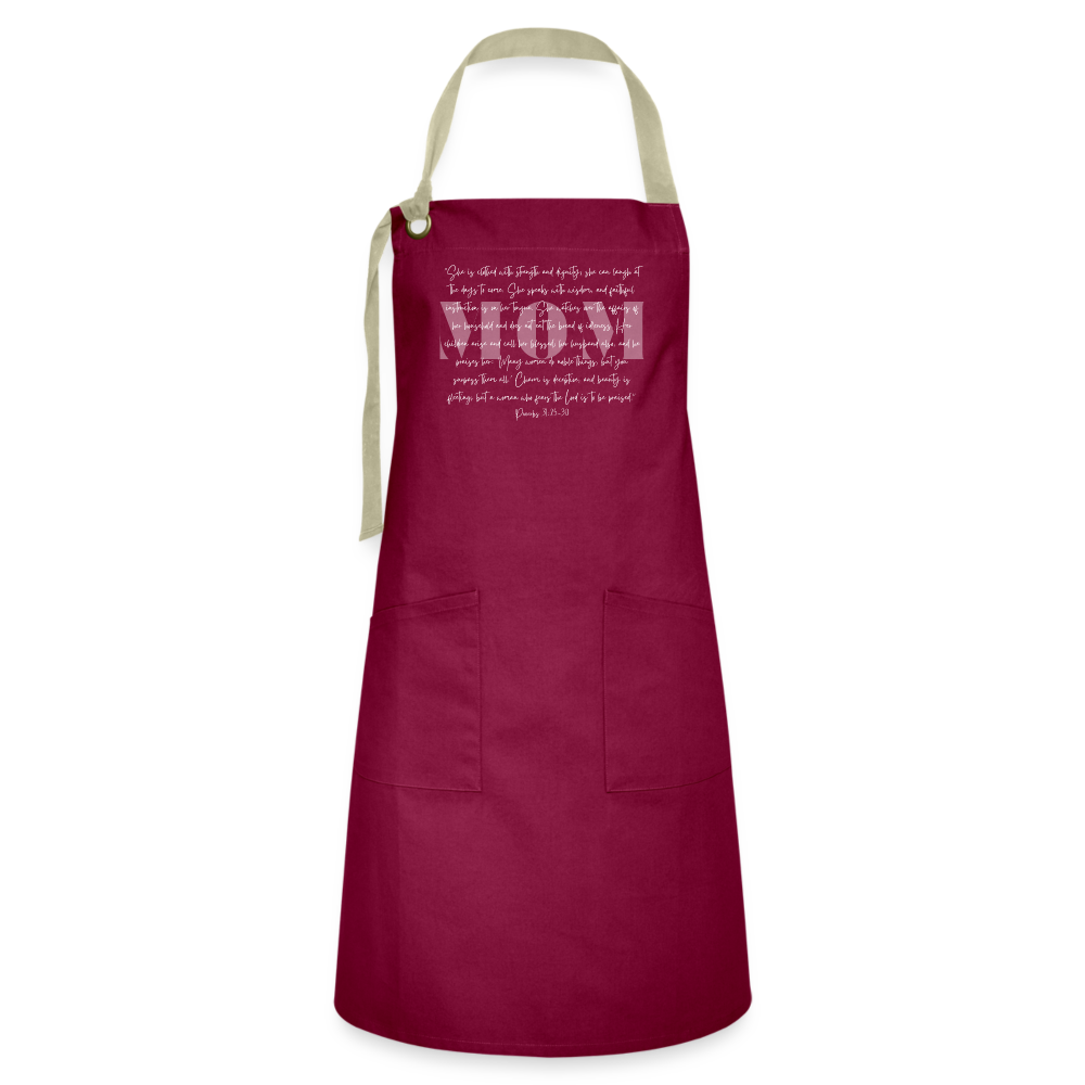 MOM Artisan Apron - burgundy / desert sand