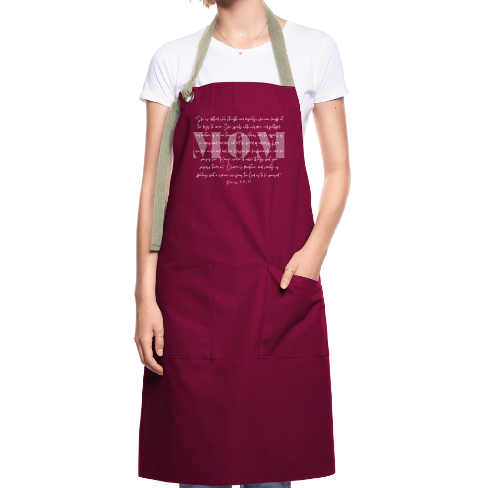 MOM Artisan Apron - burgundy / desert sand