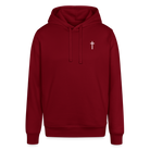 Cross Unisex Organic Hoodie - burgundy