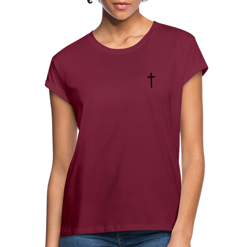 Cross Women’s Oversize T-Shirt - bordeaux