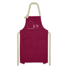 Joy in the house of the Lord Artisan Apron - burgundy / desert sand