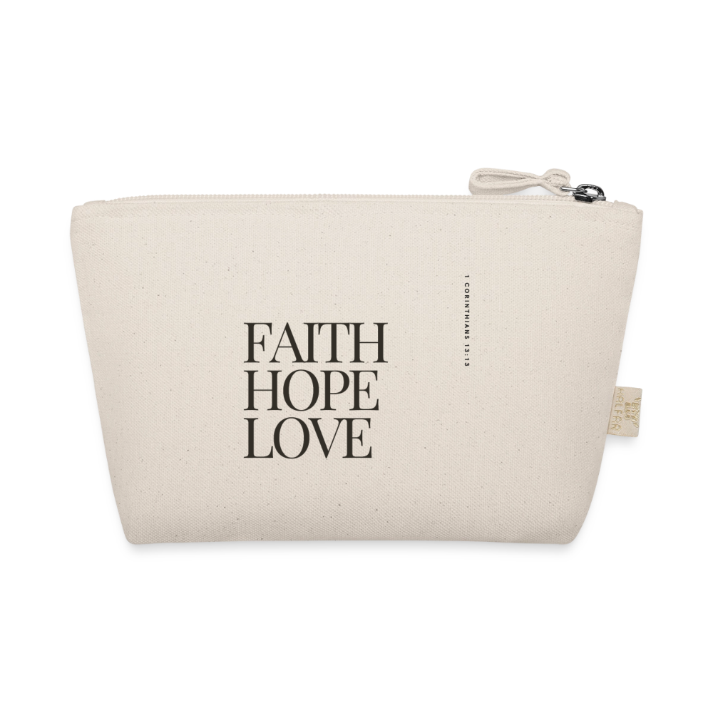 Faith Hope Love Pouch - nature