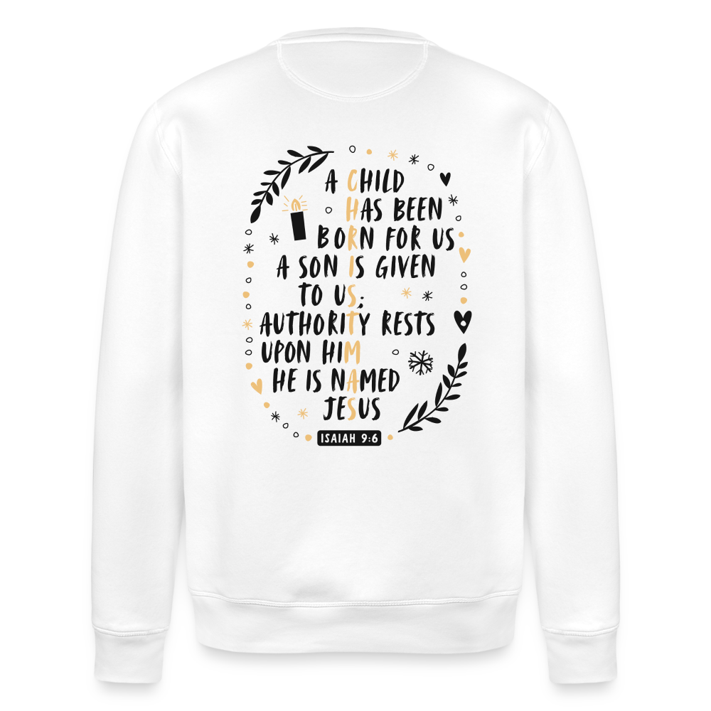 ChristmasUnisex Organic Sweatshirt - white