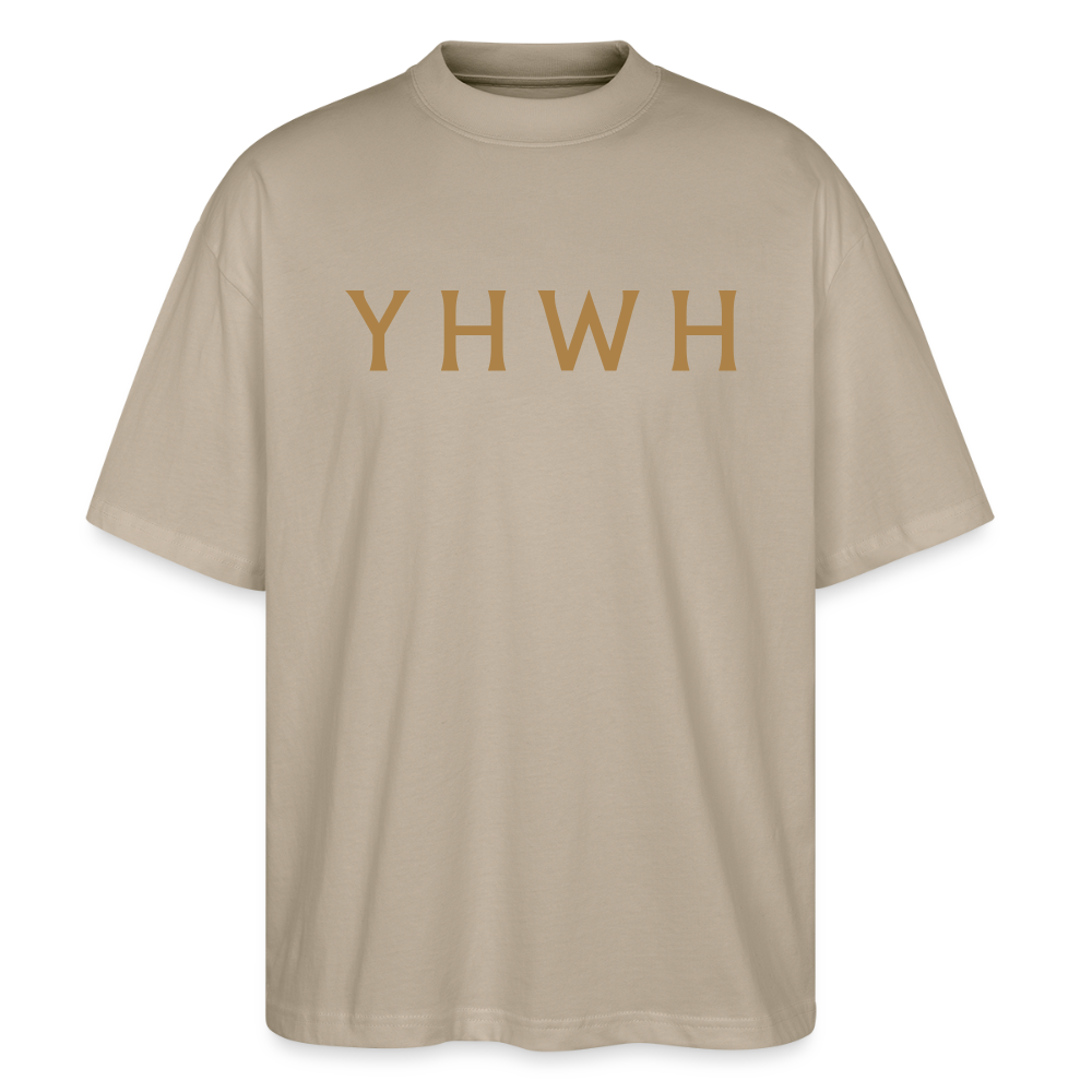 YHWH Oversized Unisex Organic T-shirt - stone