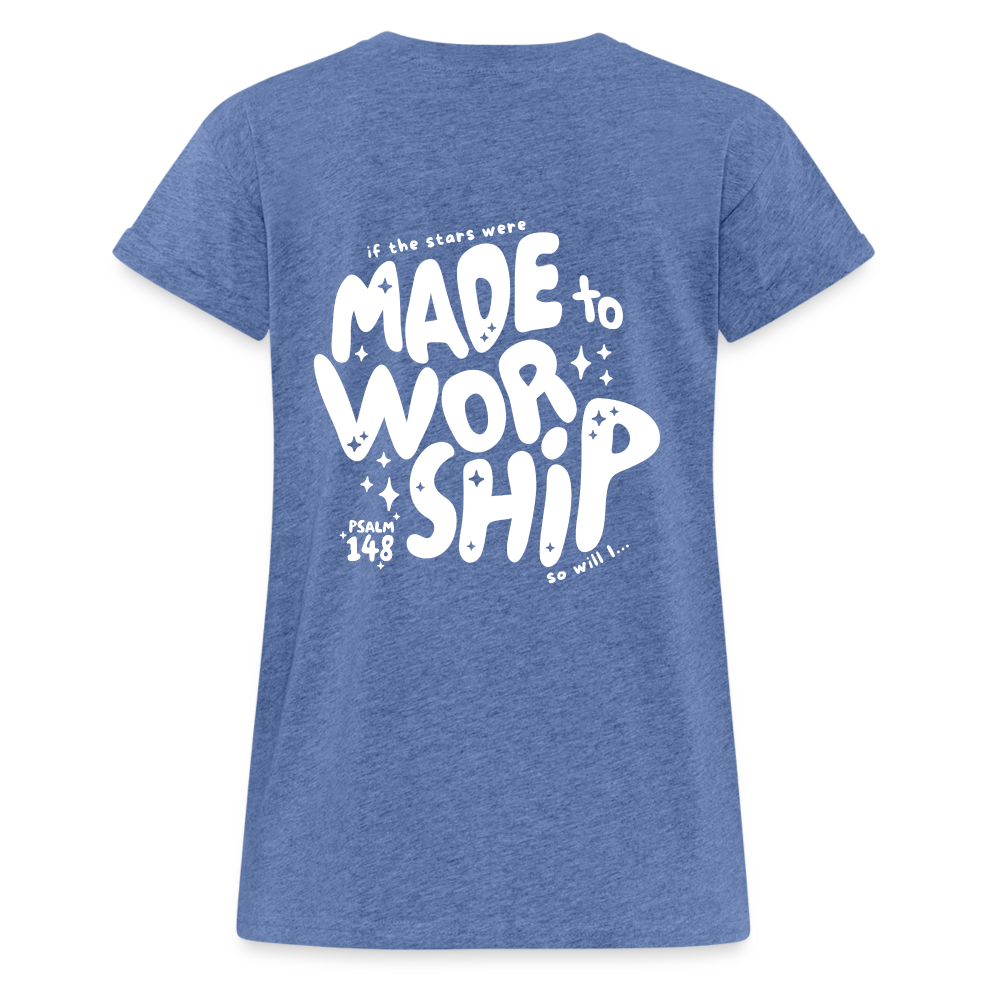 Made to Worship Women’s Oversize T-Shirt - heather denim