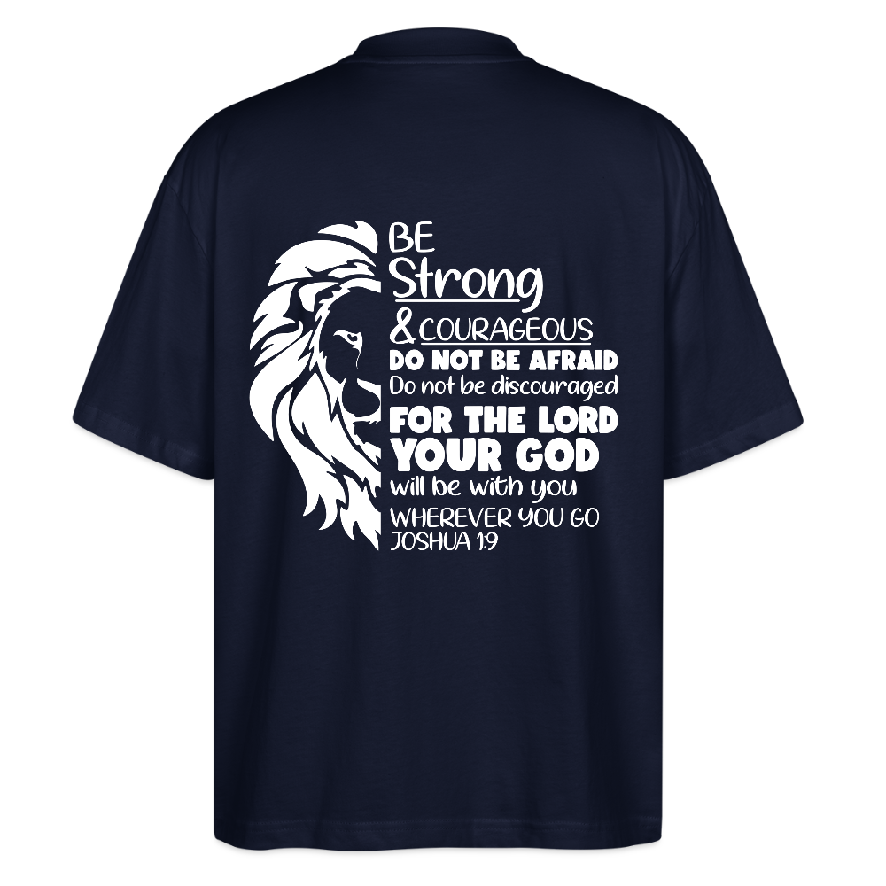 Strong & Courageous Oversize Unisex Organic T-shirt - navy
