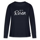 He is Risen Women's Premium Longsleeve Shirt - navy