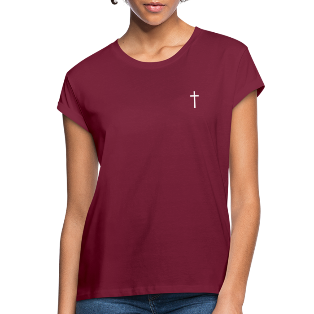 Cross Women’s Oversize T-Shirt - bordeaux