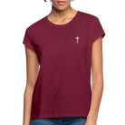 Cross Women’s Oversize T-Shirt - bordeaux