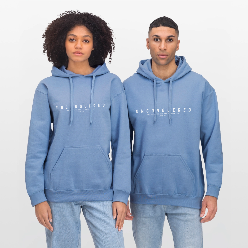 Unconquered Unisex Softstyle® Midweight Hoodie - carolina blue