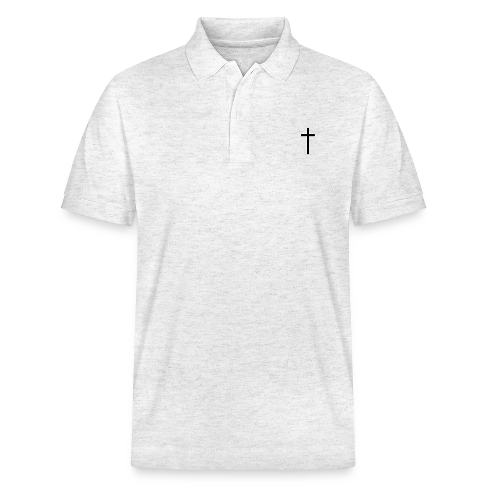 Cross Organic Unisex Polo Shirt - heather white