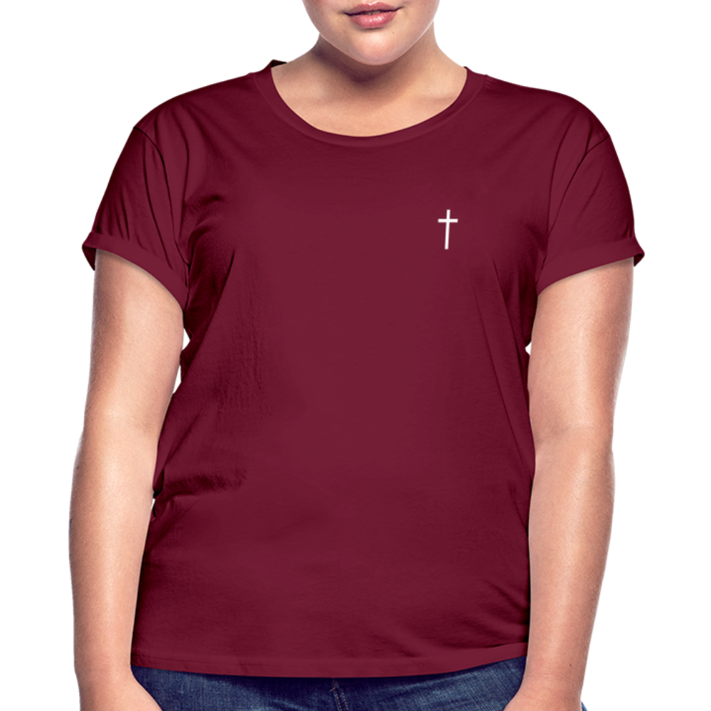 Cross Women’s Oversize T-Shirt - bordeaux