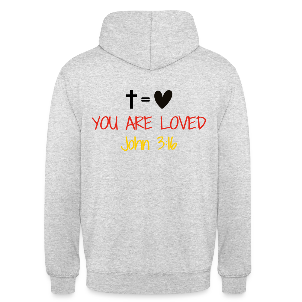 You are loved Unisex Hoodie (Germany Flag) - light heather grey