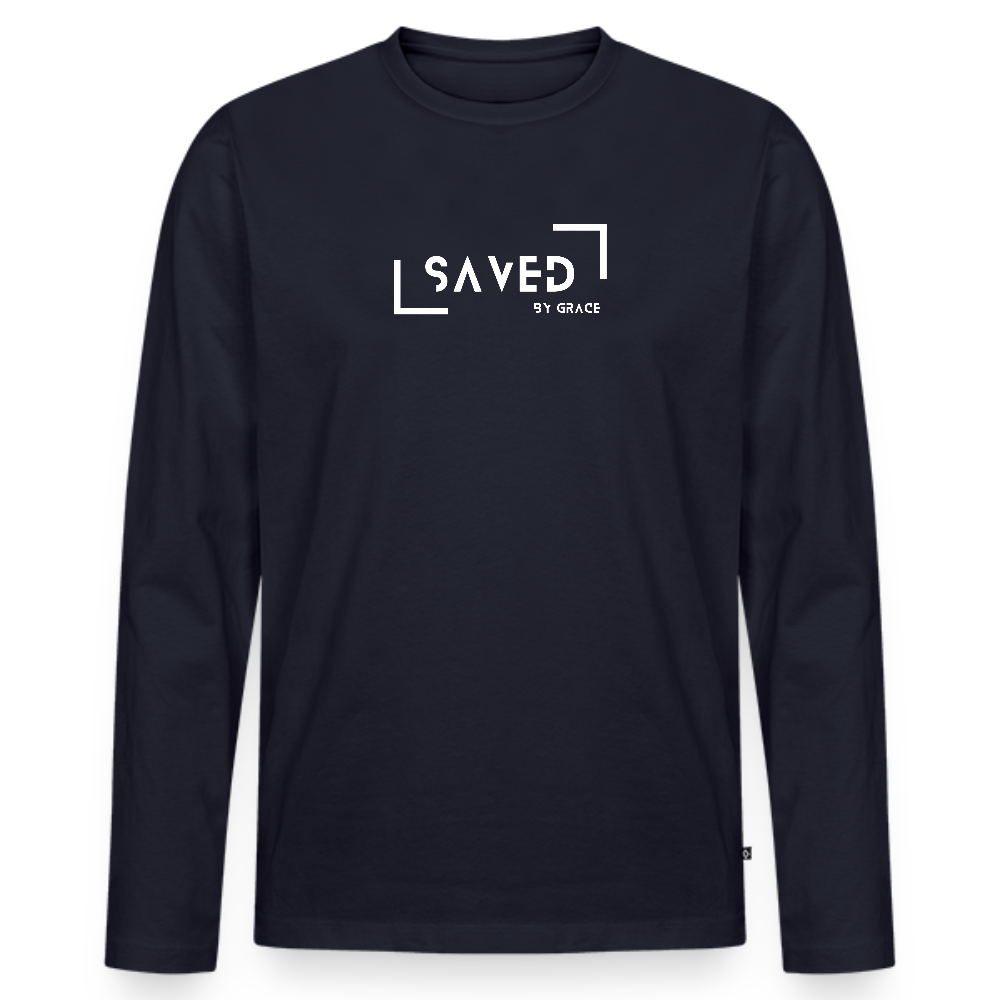 Saved by grace Men's Premium Longsleeve Shirt - navy