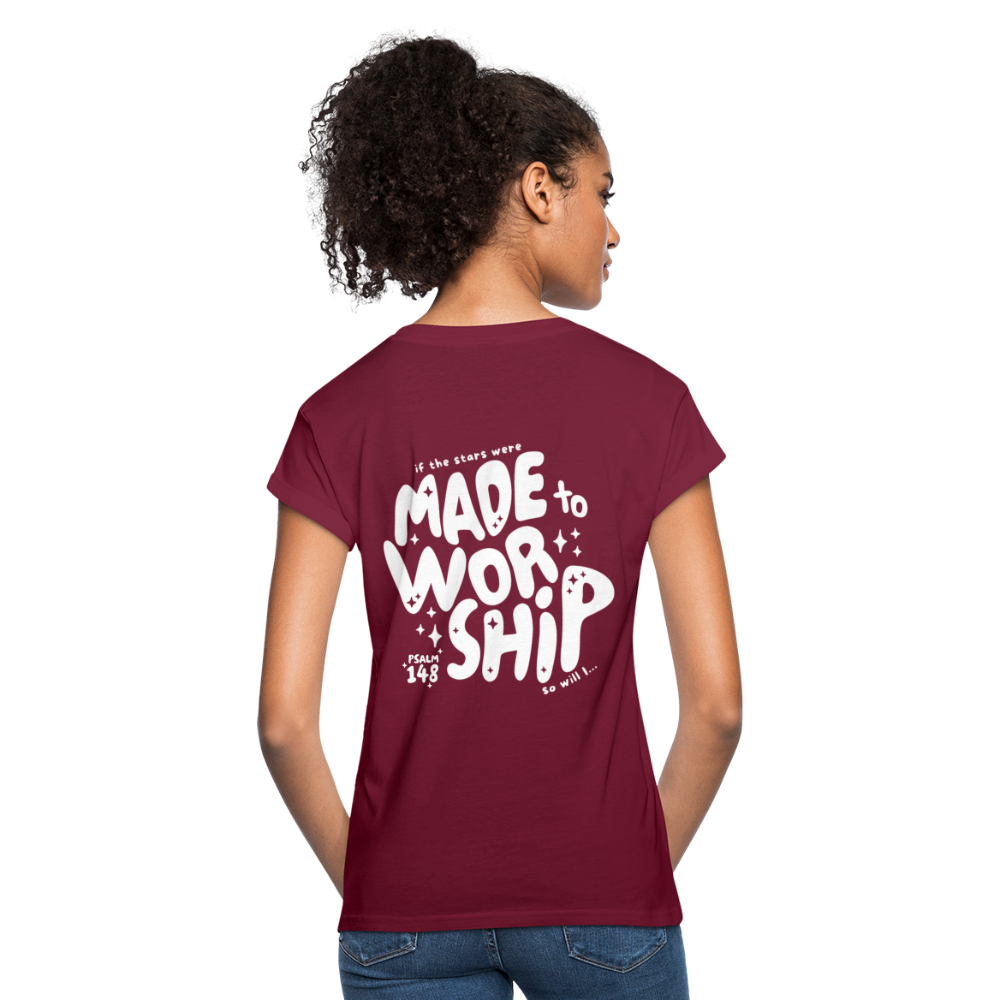 Made to Worship Women’s Oversize T-Shirt - bordeaux