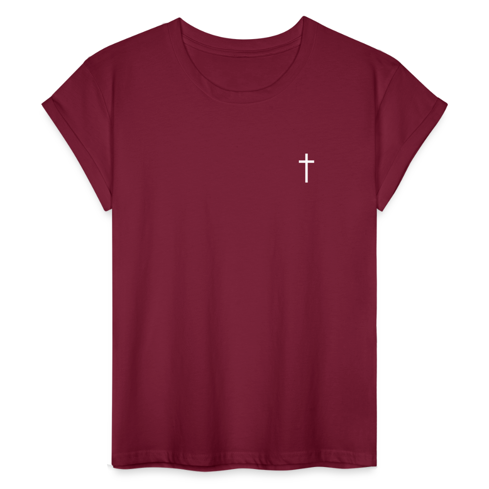 Cross Women’s Oversize T-Shirt - bordeaux