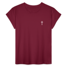 Cross Women’s Oversize T-Shirt - bordeaux