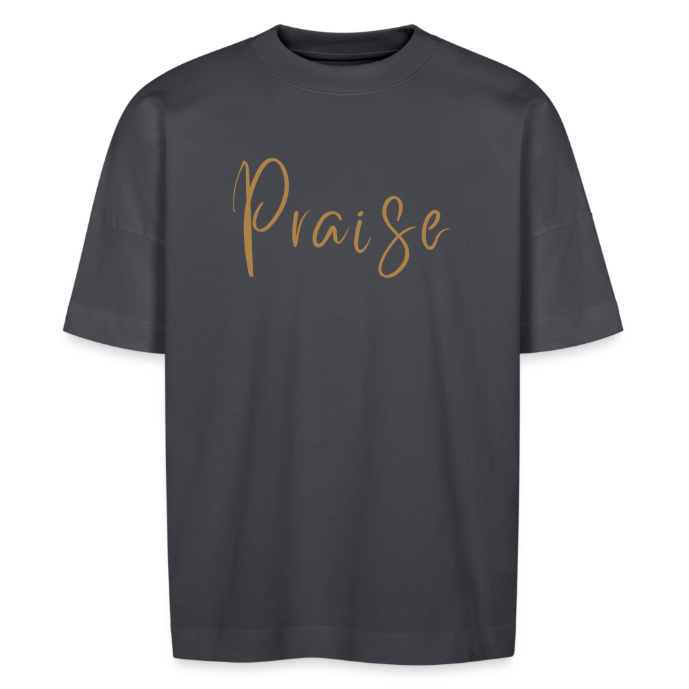 Praise unisex oversize organic T-shirt - indigo blue