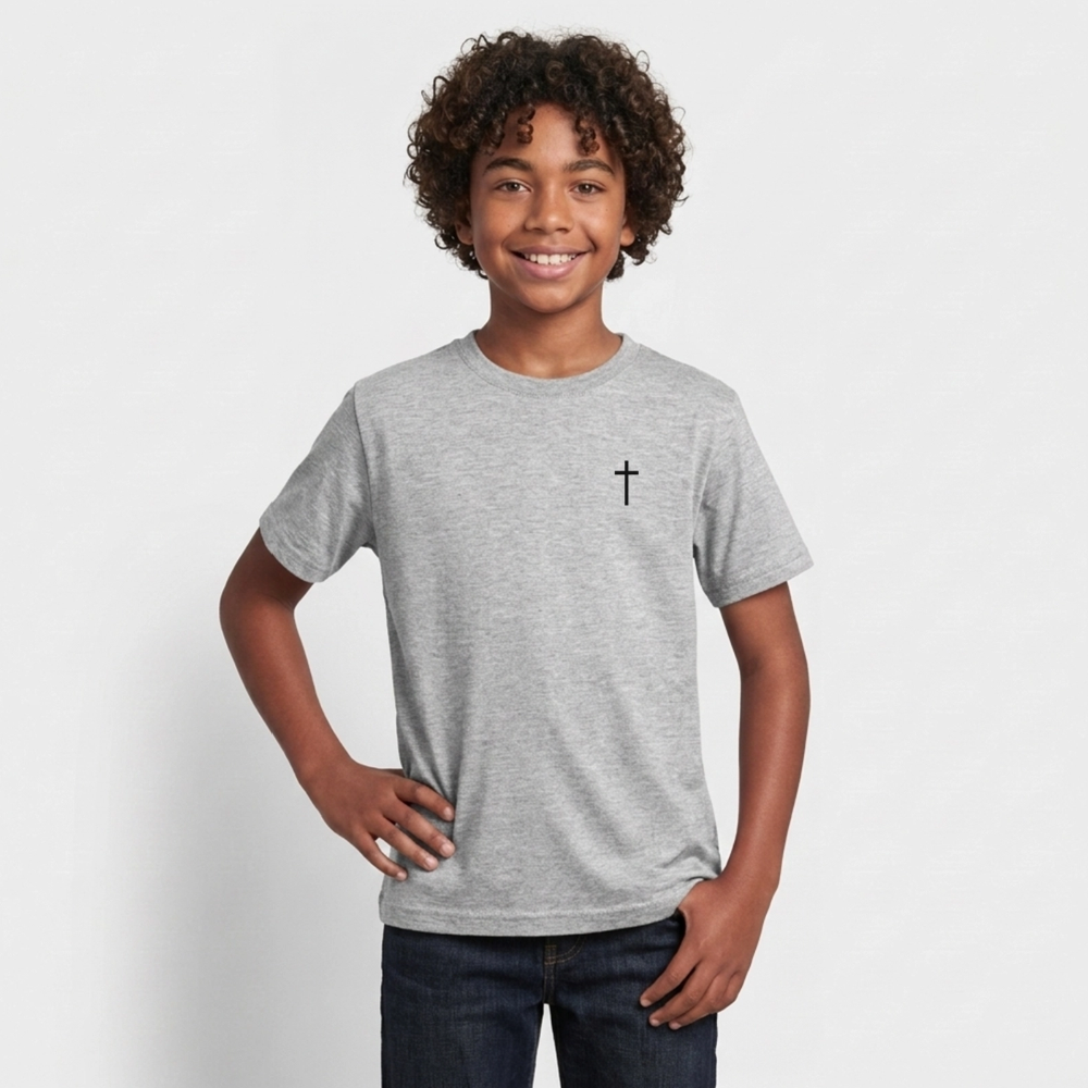 Cross Teenage T-Shirt - heather grey