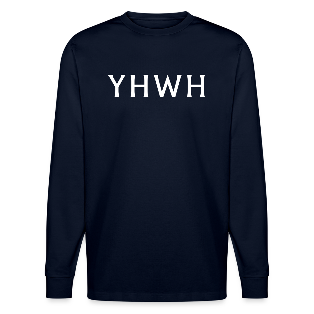 YHWH  Unisex Organic Longsleeve Shirt - navy