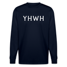 YHWH  Unisex Organic Longsleeve Shirt - navy