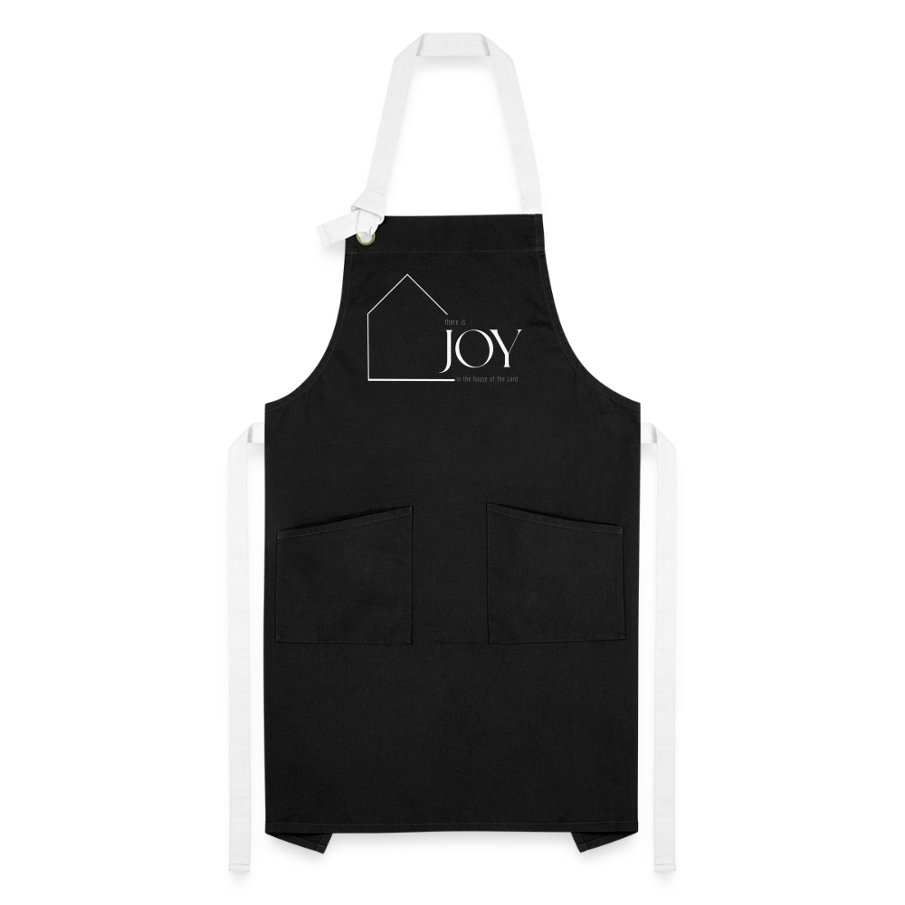 Joy in the house of the Lord Artisan Apron - black/white