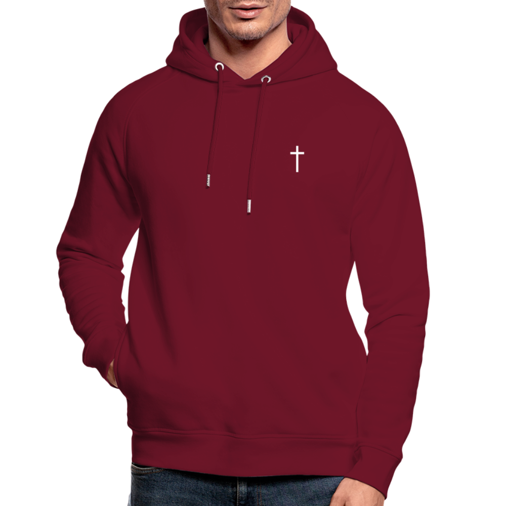 Cross/1 of a kind Unisex Organic Hoodie - burgundy