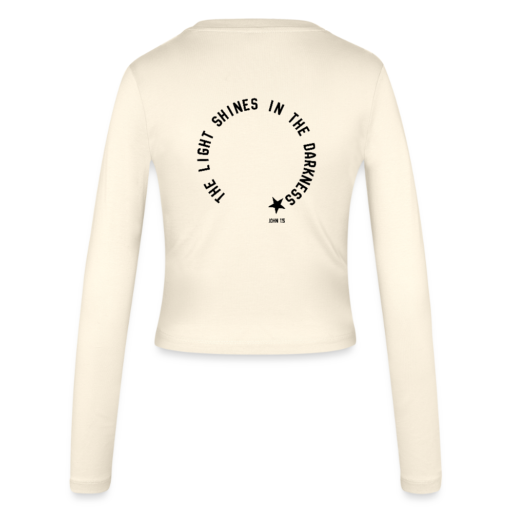 Shine Bright Women's Slim Fit Longsleeve BACK - creme