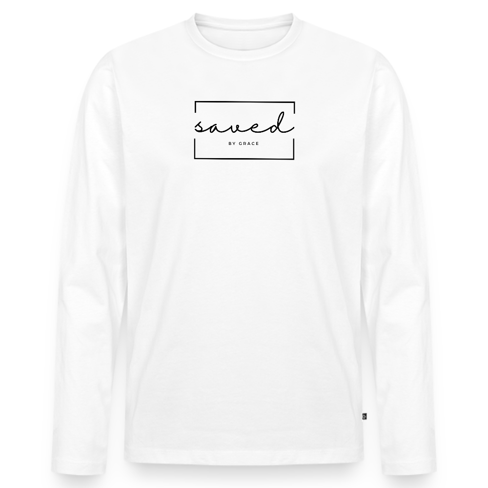 Saved by grace Men's Premium Longsleeve Shirt - white