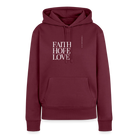Faith Hope Love Women’s Premium Hoodie - burgundy