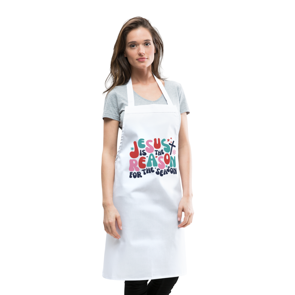 Jesus is the Reason Cooking Apron - white