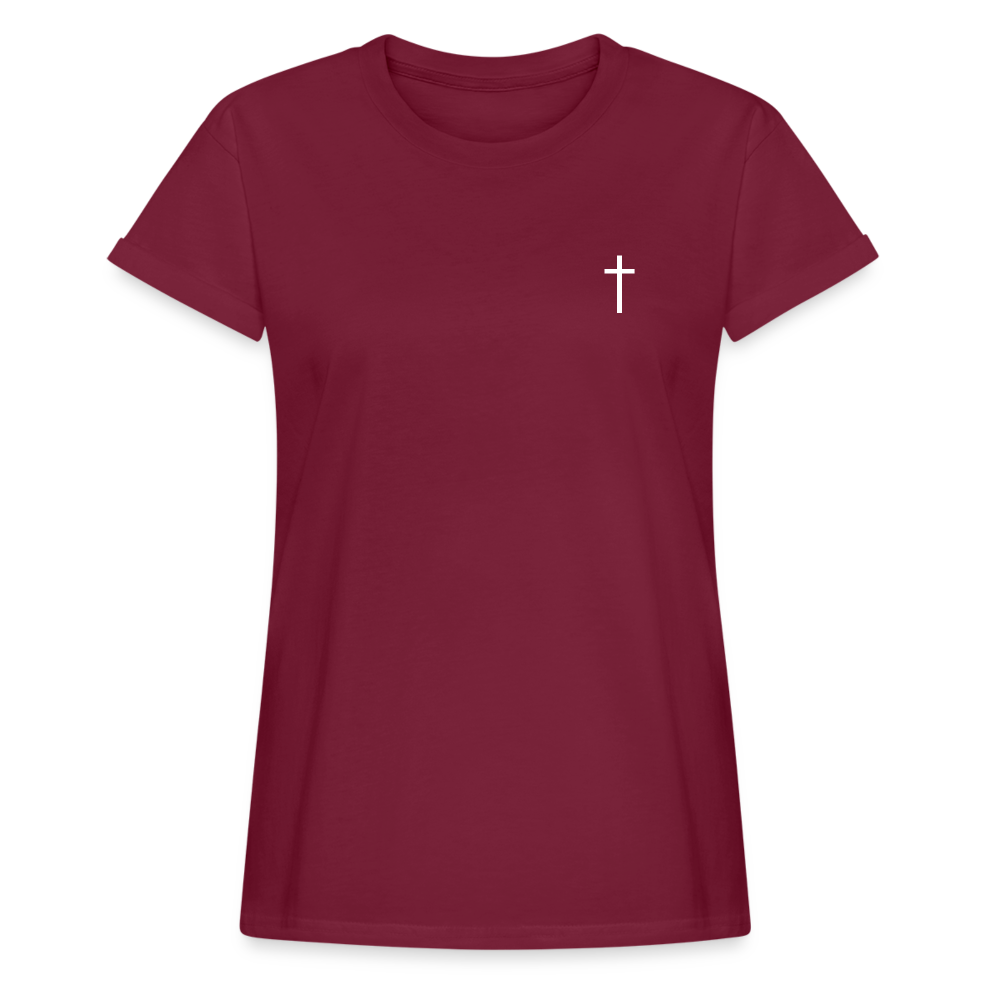 Cross Women’s Oversize T-Shirt - bordeaux