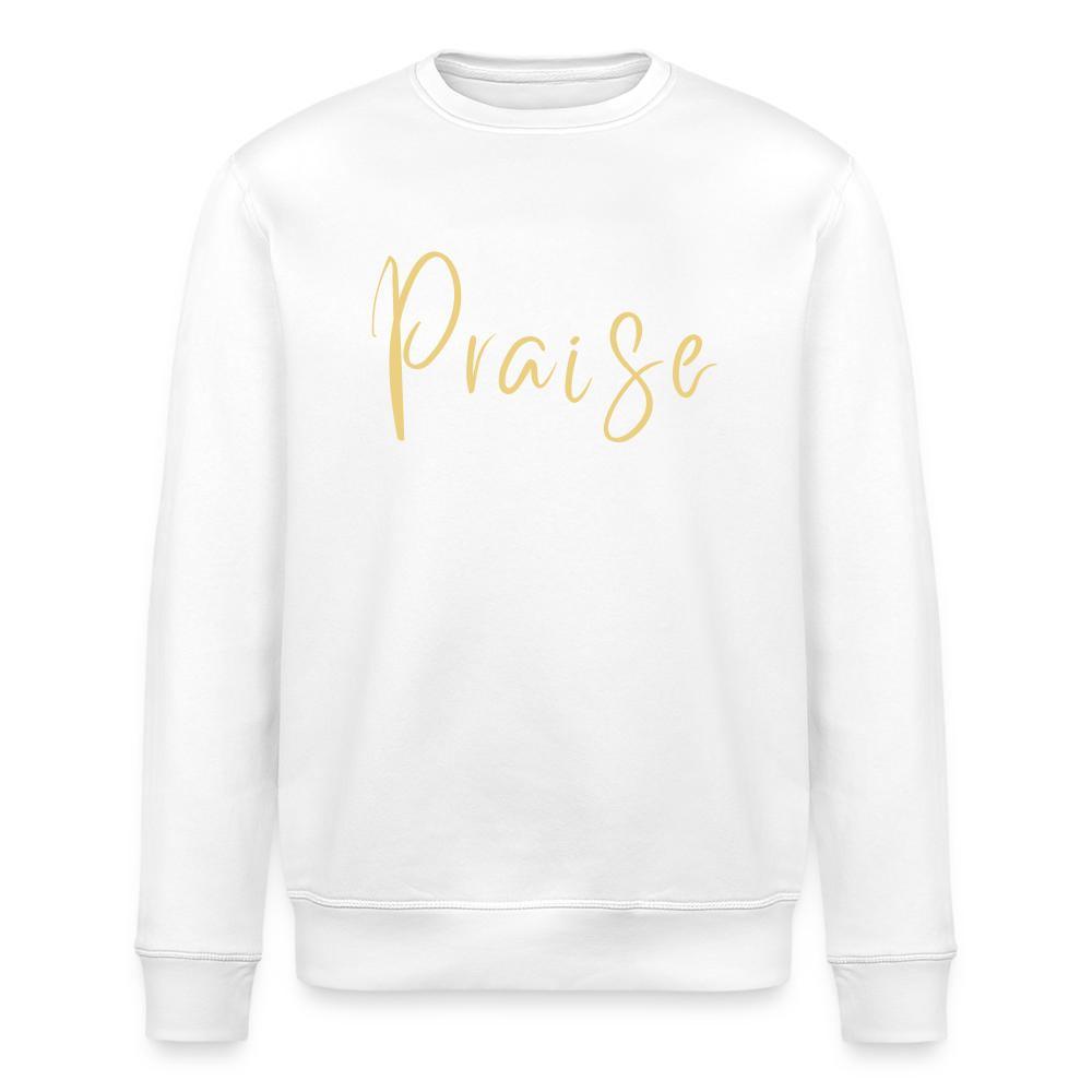 Praise Unisex Organic Sweatshirt - white