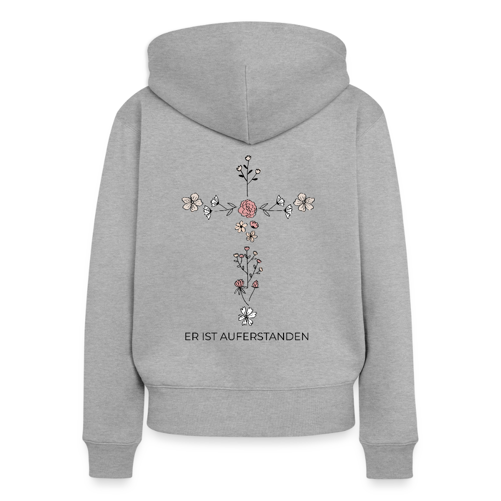 He is Risen Women’s Zipped Hooded Jacket - heather grey
